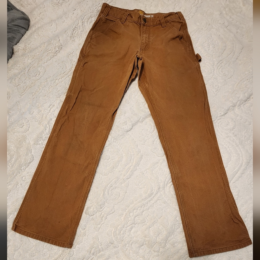 Carhartt Men's Thick Tan Work Carpenter Jeans 30x32
